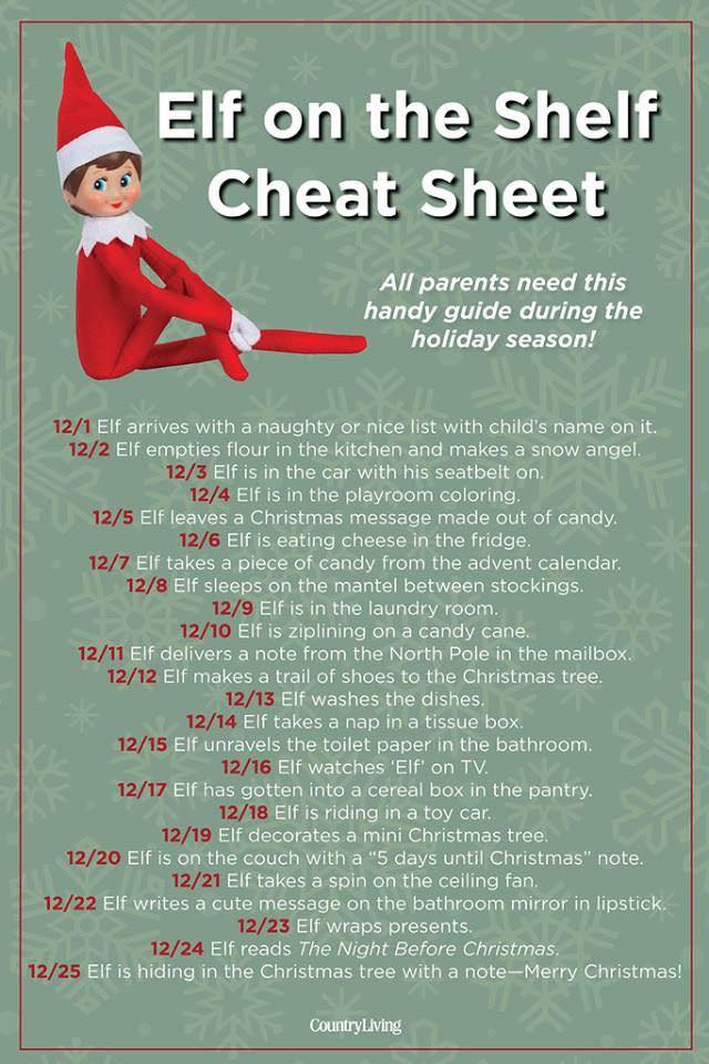 Elf On The Shelf Reward Chart