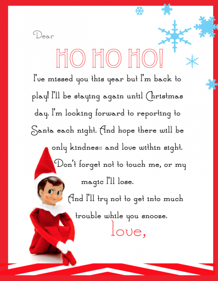 Free Printable Elf Return Letter 